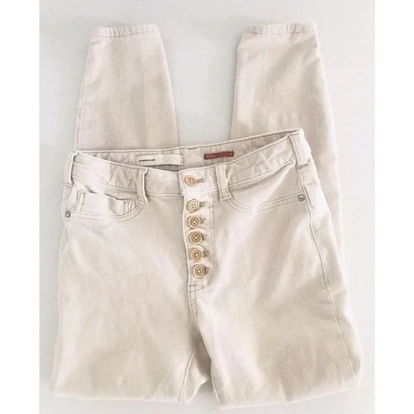 Anthropologie | Pilcro High Rise Skinny Womens Size 26 Beige Tan Corduroy Pants - Picture 2 of 12